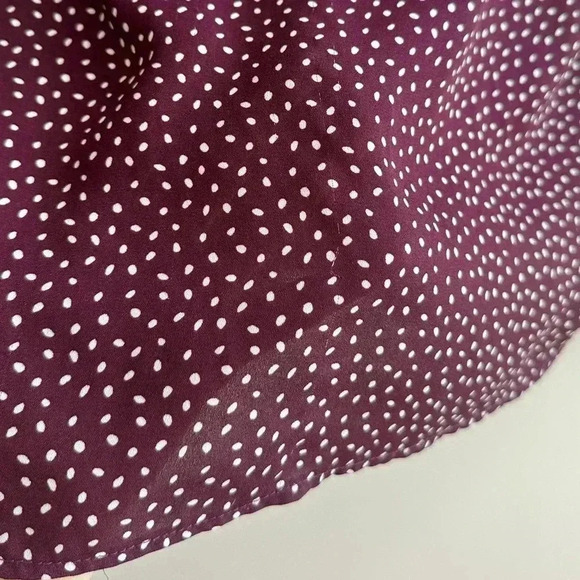 B Collection by Bobeau Purple and White Polka Dot Blouse, Size Medium - Picture 11 of 16